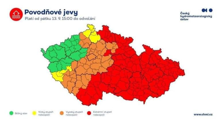 upozornění na riziko povodně