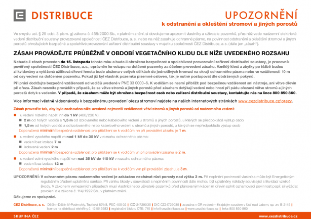 Výzva k ořezu ČEZ